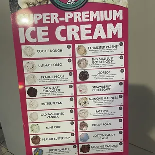 Ice cream flavors
