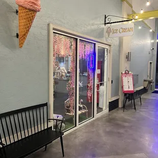 Store front from hallway/walkway off street