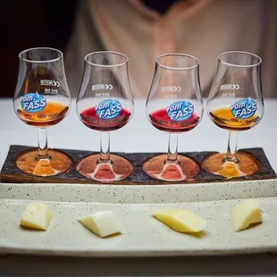 Cheese course with pairings.