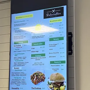 The menu