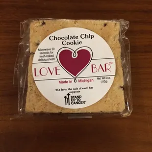 Love bars! 25 cents of sales go towards cancer research.