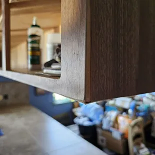 Separation at corner after job completion.