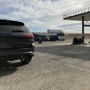 The view from the patio with fresh Agua Frescas