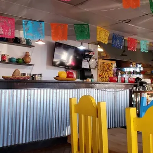 a view of the dining area