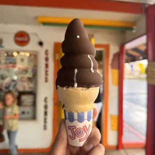chocolate dipped vanilla soft serve