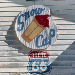a sign for route 66
