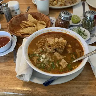 Menudo with sides