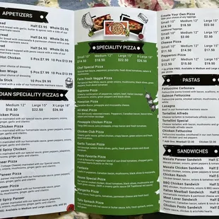 Their takeaway menu as of August 31st, 2022