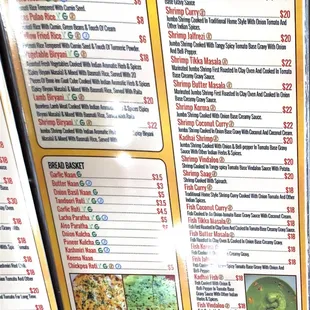 sushi and sashimi, menu