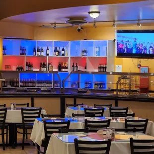 a view of the dining area