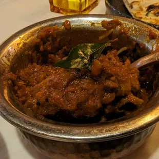 a bowl of food on a table