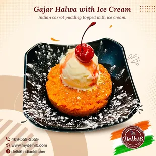 Gajar Halwa + Ice Cream