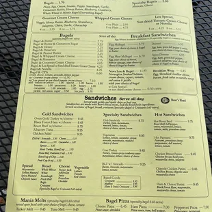 the menu