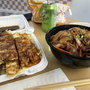 Bulgogi bowl and Meat Jun plate