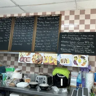 Deli and Bop menu.