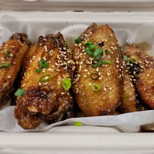 Korean Seasoned Fried Chicken Wings. I always order a side order of the wings. Yummy and My tummy is happy.
