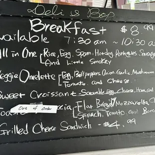 Breakfast Menu