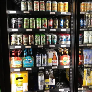 a refrigerator full of beer