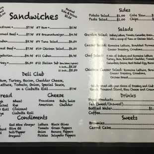 menu