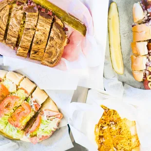 Our order with each sandwich very kindly split into 5 pieces so each of us could try everything.