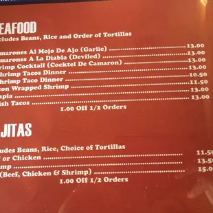 Seafood/Fajitas