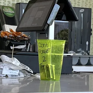 "Don't forget to TIP"