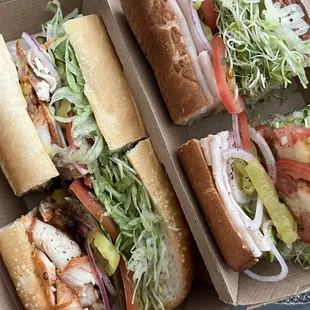 BBQ Chicken and Turkey, Avocado, Sprouts and Cream Cheese Sandwichessss