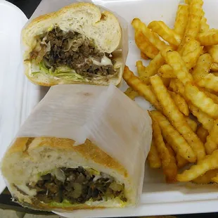 Steak and Cheese Platter with Fries