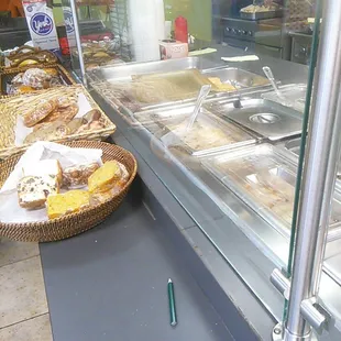 Breakfast hot bar,  sausage,  scrapple,  sausage gravy is the best!
