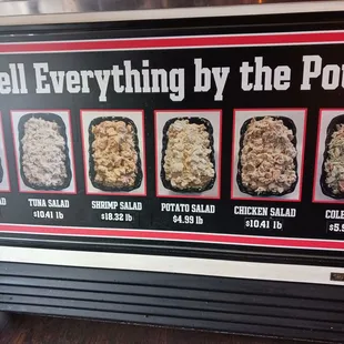 Salads with price/lb