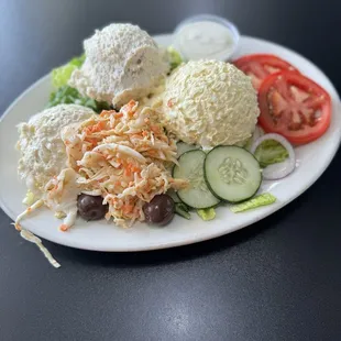 Salad plate with Whitefish and Egg Salad