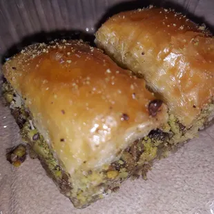 Turkish Baklava. Sorry - I already ate half the order. Every layer is so good!! Every bite is so savourable!!