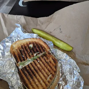 Turkey with pesto or *something along those lines (panini)