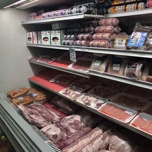 a meat section of a grocery store