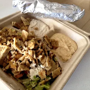 Chicken Gyros Plate (9.89 including tax) - Deli Shez Café - Belltown - Seattle