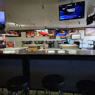 the bar and seating area