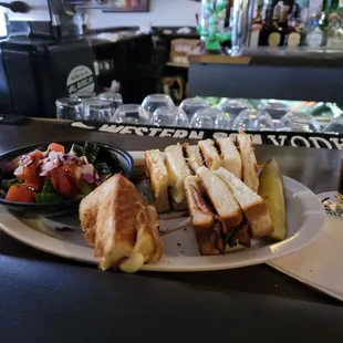 Beautiful Fancy Grilled Cheese with salad side