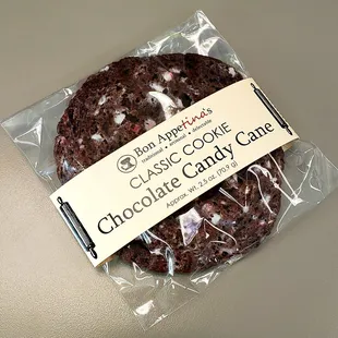 a chocolate candy cookie wrapped in plastic