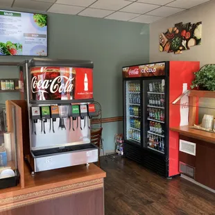 the interior of a deli store