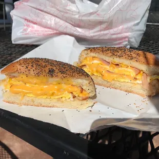 Ham, egg and cheese. So gooey and delicious.