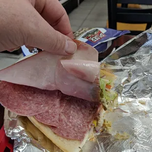 More bread than meat...