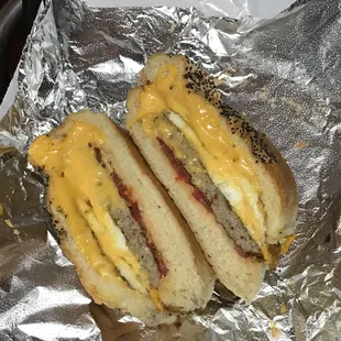 Whoa cheese! Sausage egg and cheese add tomato, yes that&apos;s tomato and not ketchup. rotten tomato :(