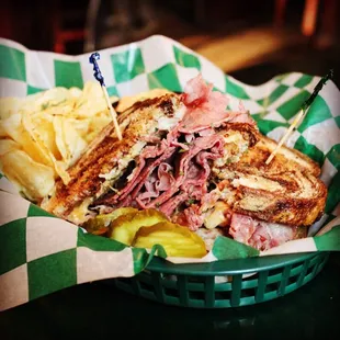 Galway Rueben on toasted Rye bread.