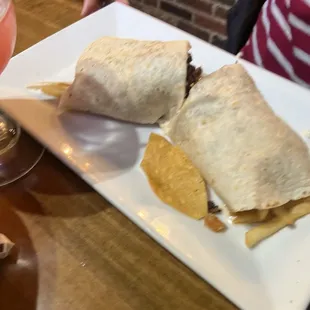 Big burrito with French fries inside