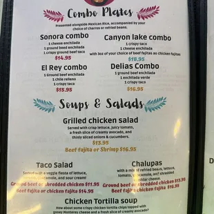 Combo Plates, Soups, Salads