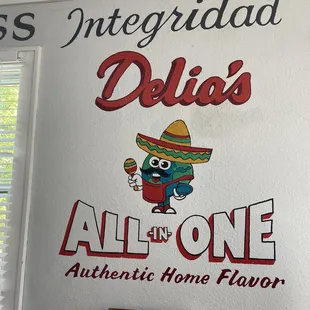 Logo painted on the wall in the dining area