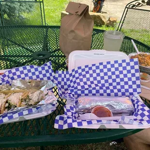 Street tacos, tamale, burrito bowl, and limeade