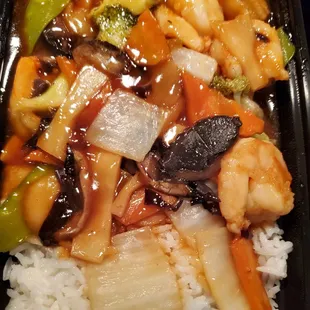 Garlic shrimp via UberEats