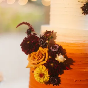 a three - tiered wedding cake