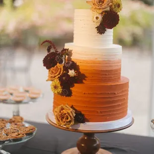 a three tiered wedding cake